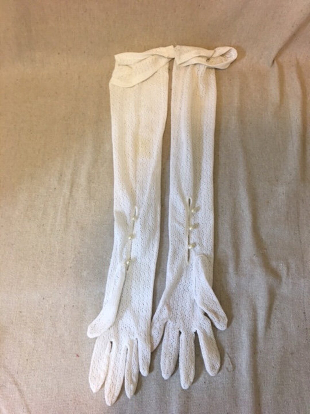 Mid Century Lace Opera Gloves Etsy