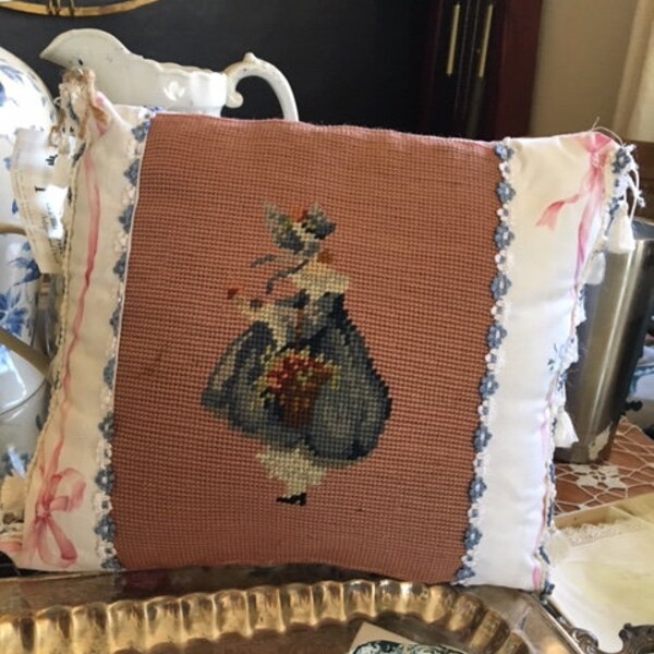 Vintage Needlepoint Pillows Etsy