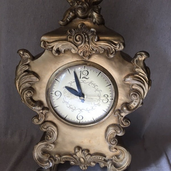 Mid Century Large Ornate Mantle Clock