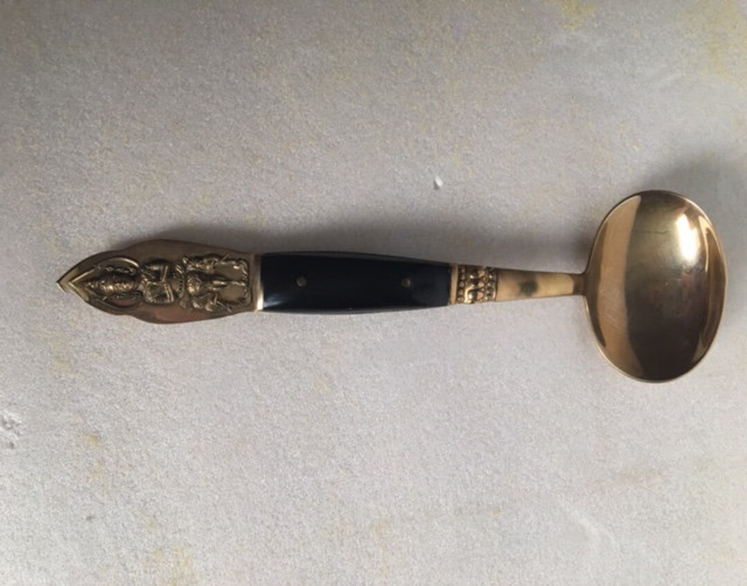 Vintage Brass Spoon From Thailand Etsy