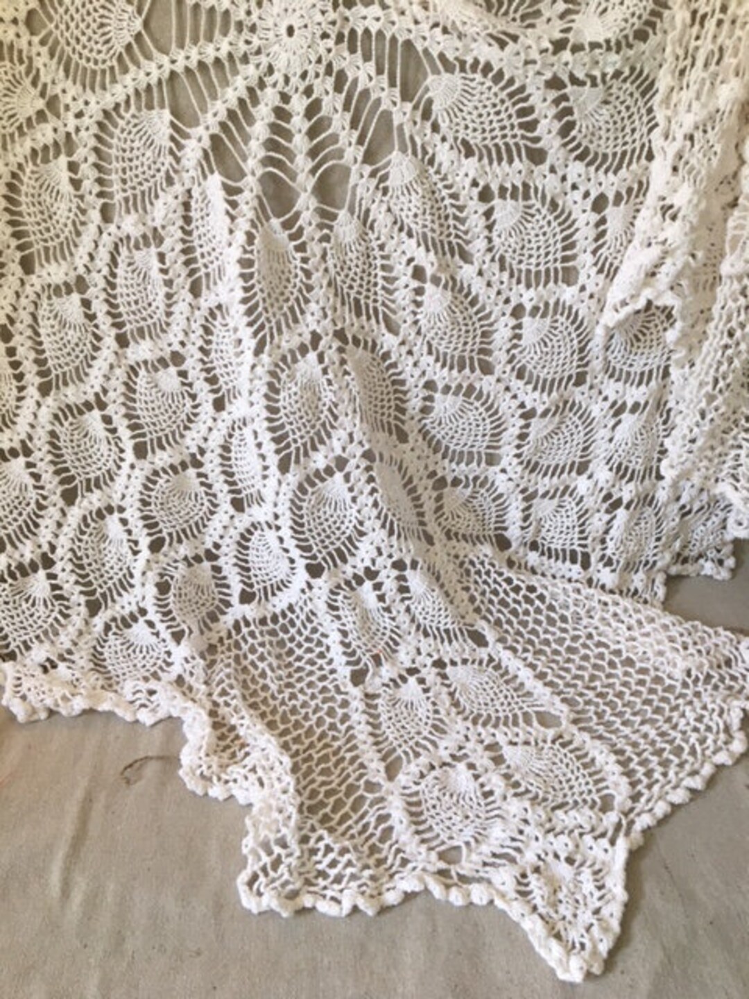Vintage Crocheted Tablecloth Etsy