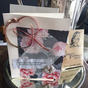 Handmade Valentine Love Greeting Card with Vintage Song Lyric (includes French Lavendar Sachet)