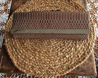 Mid Century Snakeskin Clutch