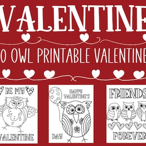 10 Eulen druckbare Valentinstage für Klassenzimmer-Partys