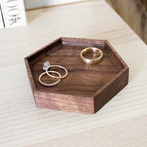 Black Walnut Ring Dish, Jewelry Tray, Wedding Ring Dish, Wedding Ring Holder, Wood Ring Holder, Engagement Gift, Wedding Gift
