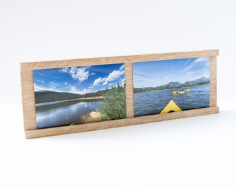 Wood Picture Ledge / Horizontal Floating Picture Shelf / Photo Display Gallery / 4x6 Frame