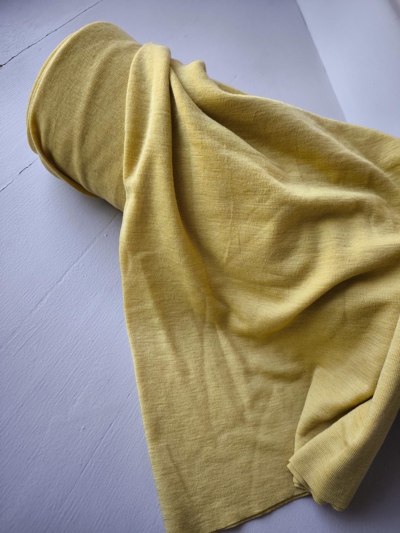 Wool, wool jersey, merino wool, sleeping bag, swaddle sack, footed sack, sizes 50, 56, 62, 68, 74, 80, 86, 92, 98, 104, 110 gelb