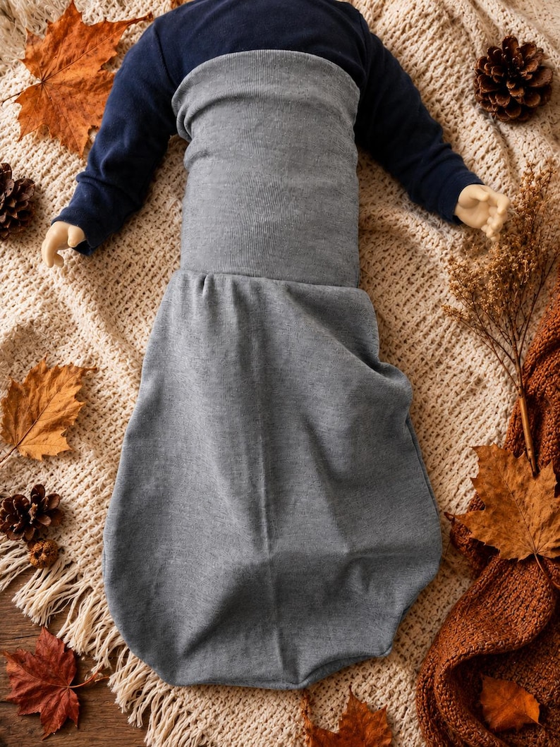 Wool, wool jersey, merino wool, sleeping bag, swaddle sack, footed sack, sizes 50, 56, 62, 68, 74, 80, 86, 92, 98, 104, 110 image 1