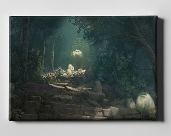 My Neighbor Totoro Studio Ghibli Canvas Painting, Forest Spirits Wall Art