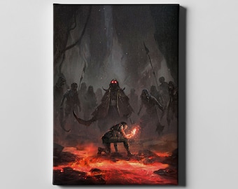 Landkist Saga Fantasy Art Canvas Print, Dark Scene Wall Art