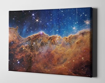 James Webb Space Telescope Cosmic Cliffs Poster, Carina Nebula Star Formation Art