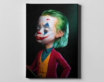 Creepy Baby Joker Canvas – Viral Clown Portrait, Edgy Pop Art Print