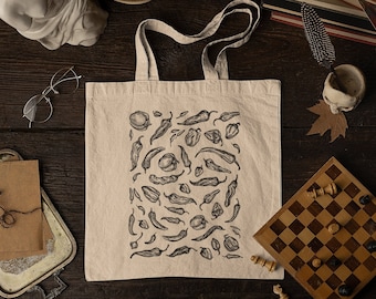 Hand Drawn Hot Pepper Canvas Tote | Reusable & Eco-Friendly | Unique Hot Pepper Gift | Bag for Pepper Lovers  | Reusable Grocery Bags
