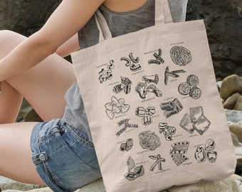 Noodles Hand Drawn Canvas Tote | Reusable & Eco-Friendly Shopping Bag | Unique Pasta Gift | Bag for Pasta Lovers  | Reusable Grocery Bag