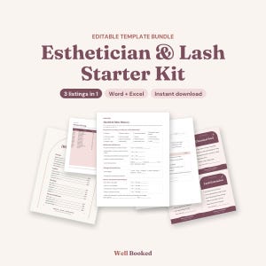 Esthetician Business Starter Kit, Lash Tech Forms, Consent, Pricing and Price List