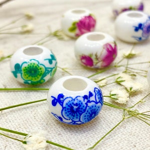 Handmade Authentic Genuine Porcelain Rondelle Charm – The Porcelain Rondelle Collection™ CHARM *Fits PANDORA Bracelet*