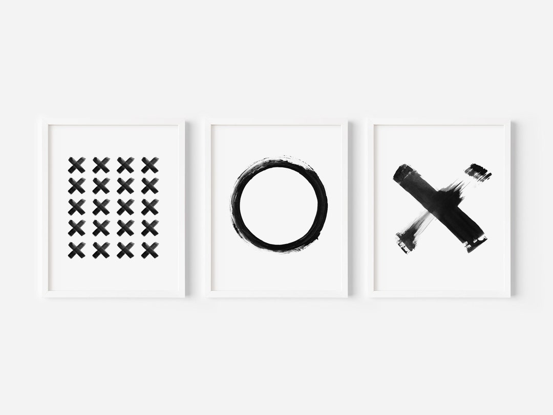 Geometric Black Wall Art Abstract, Printable Wall Art, Set of 3