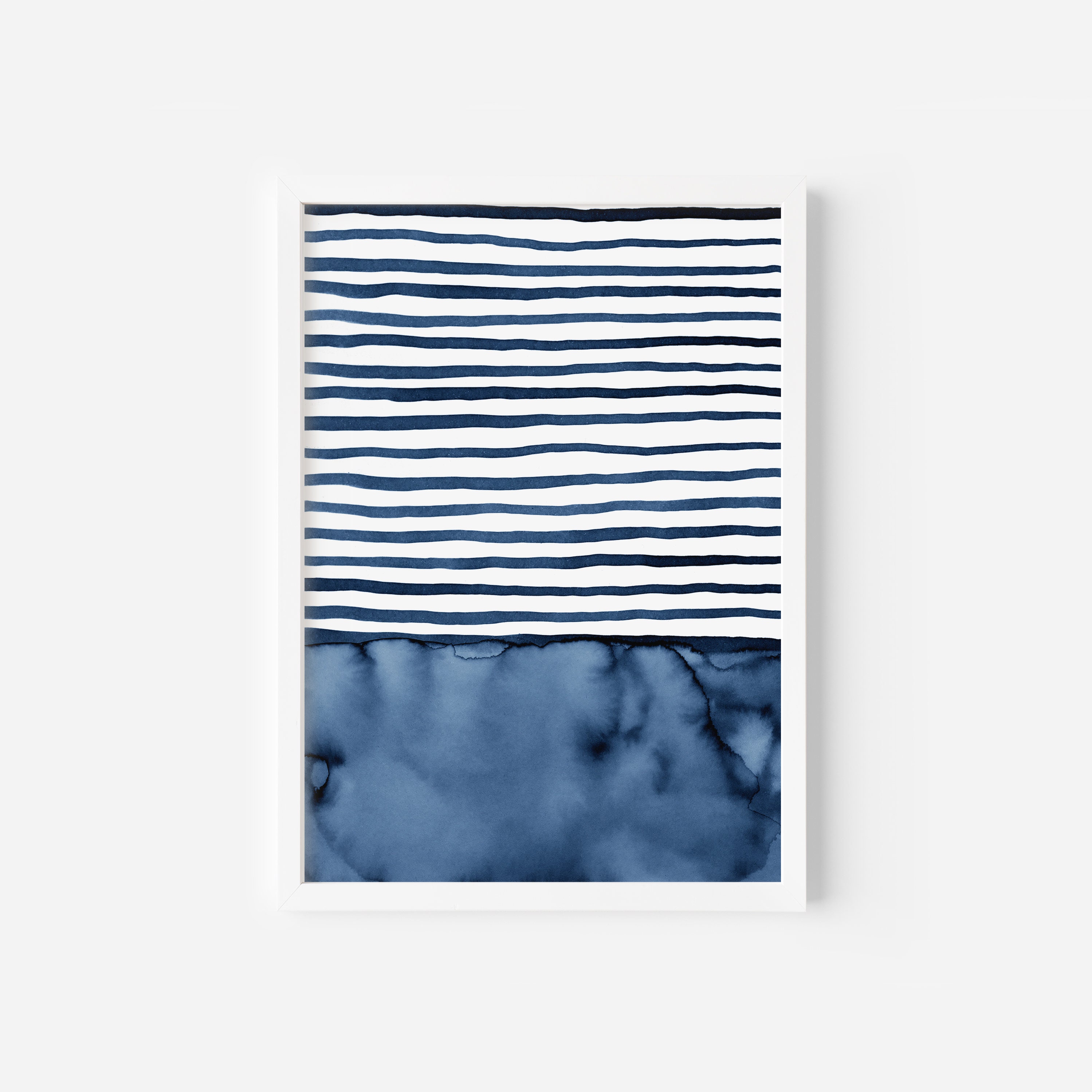 Dark Navy Blue Abstract Printable Wall Art, Bathroom Wall Decor, Large ...