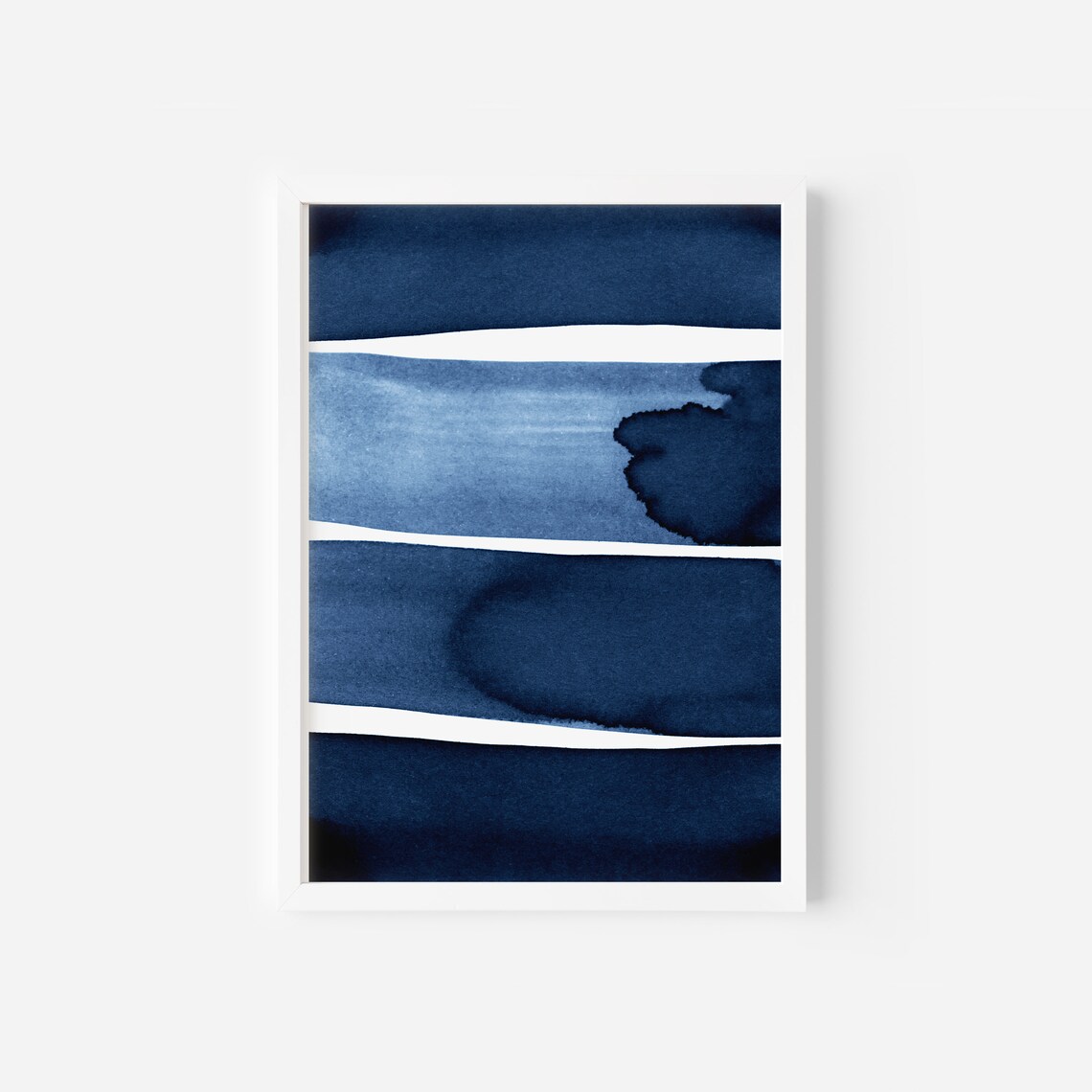 Navy Blue Abstract Printable Wall Art Print Indigo Brush - Etsy