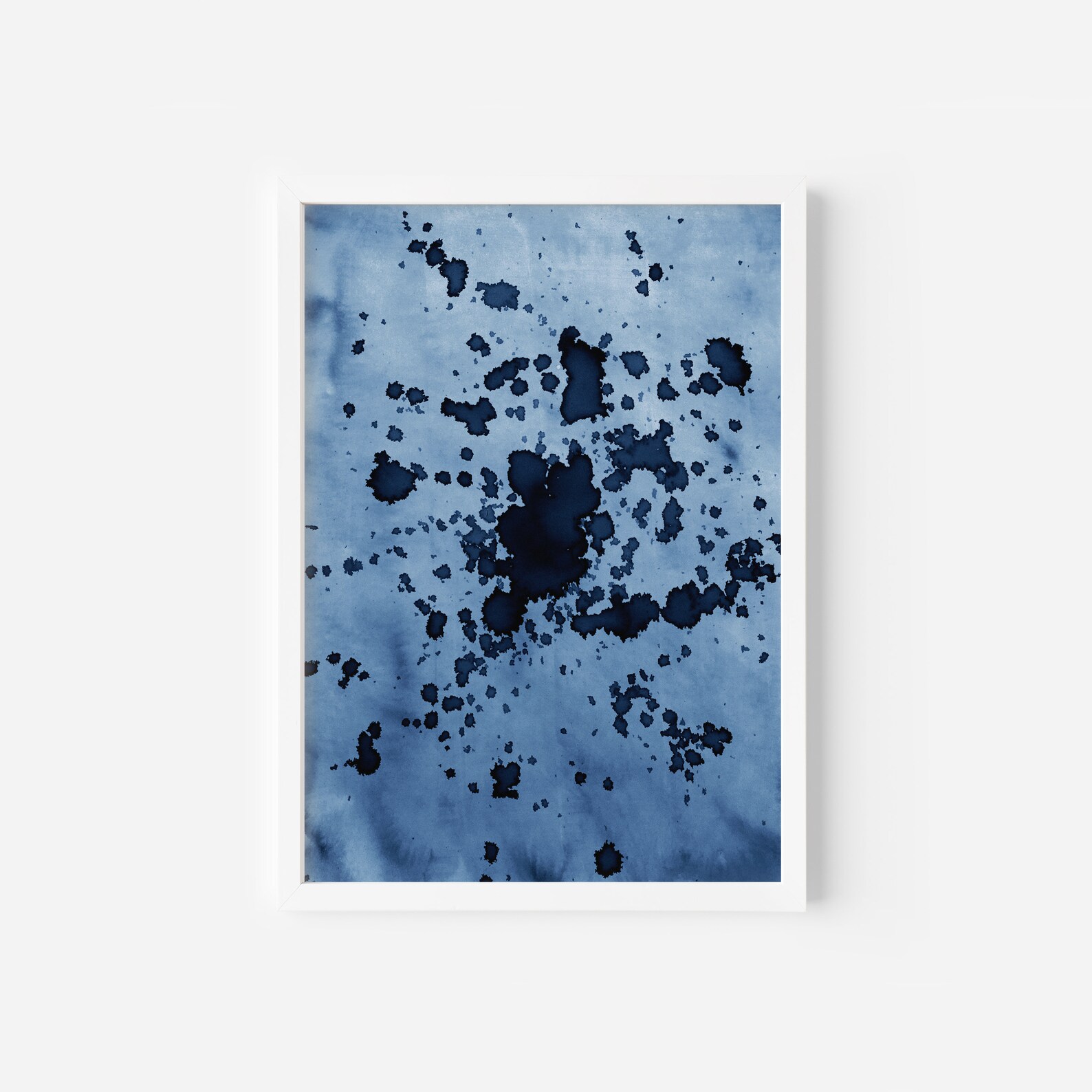 Navy Blue Abstract Printable Wall Art Print Indigo | Etsy