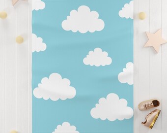 Soft Fleece | Baby Blanket | Clouds | Blue Sky | Baby's Homecoming