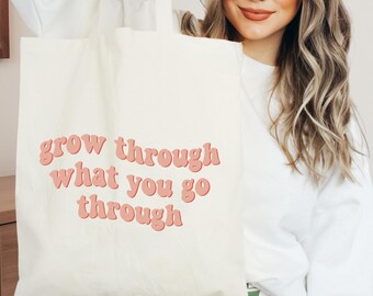 Grow Through What You Go Through PNG | Pink and Red| Shirt or Mug Design | Mental Health Reminder Sublimation | Valentine&#39;s PNG
