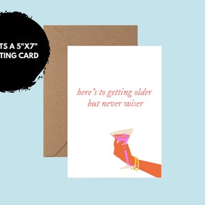 Carte de voeux imprimable inspirée de Taylor Swift pour vieillir mais jamais plus sage, anniversaire Swiftie, carte d'anniversaire anti-héros