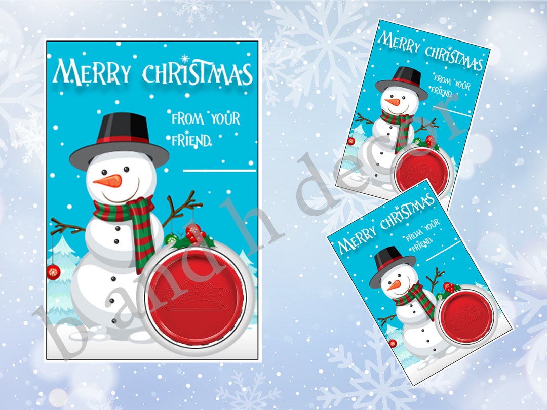 Snowman Playdoh Cards/ Printable/ DIY/ Digital File Download - Etsy