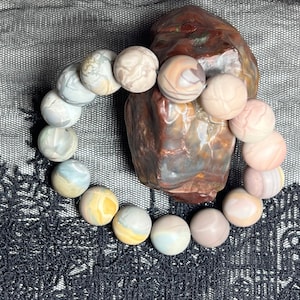 Alashan Agate bracelets Matte finishing beads 13mm #NU13017