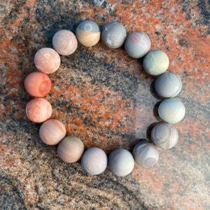 Alashan Agate bracelets Matte finishing beads 13mm