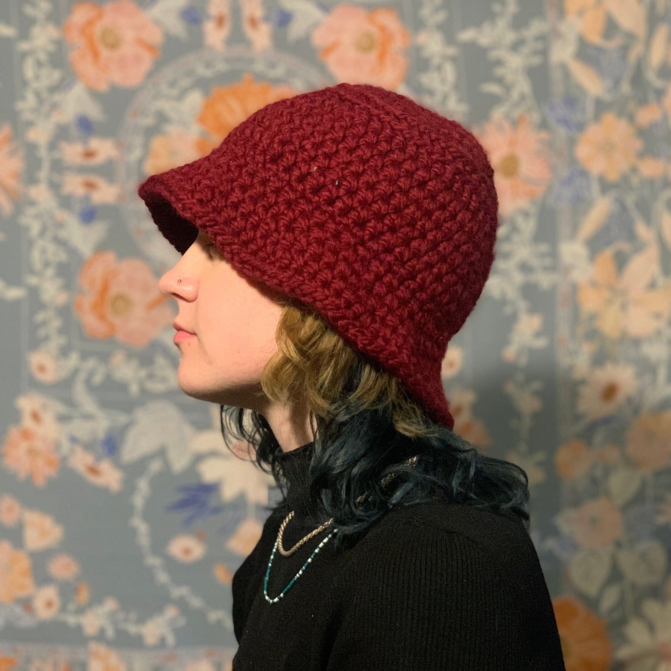 Red Crochet Bucket Hat - Etsy
