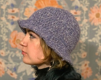 Blue Purple Crochet Knit Bucket Cap Hat‎ Fun Vintage Y2K Funky Beanie Blue Purple Crochet Knit Bucket Cap Hat Fun Vintage Y2K  main image 4