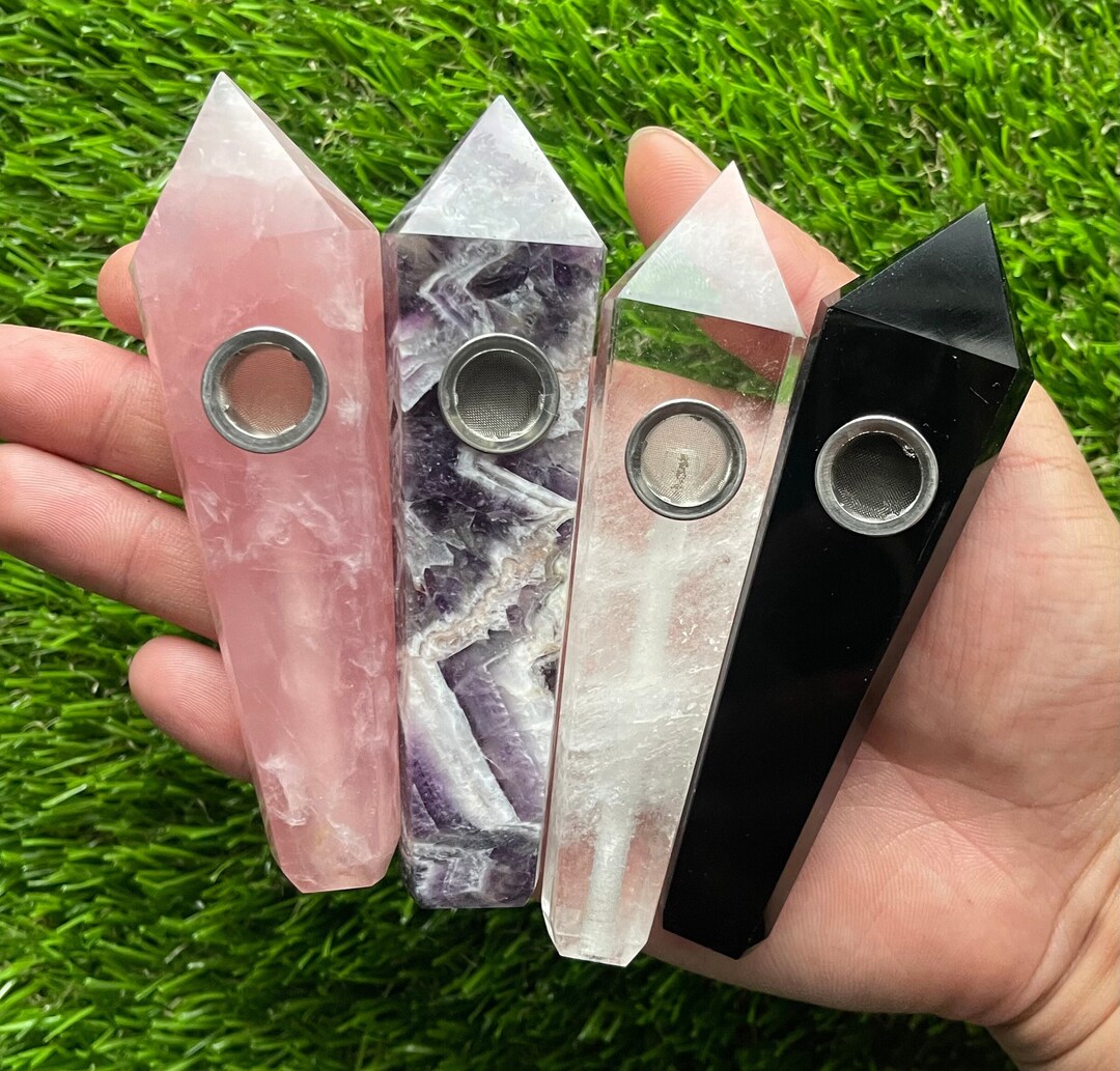 Handmade Gemstone Pipe Quartz Crystal Smoking Pipes Etsy