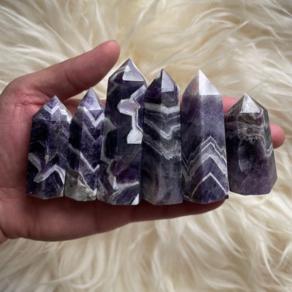 Chevron Amethyst Crystal Tower, Amethyst Crystal Specimen, Chevron Amethyst Healing Crystal, Reiki Healing (You Pick)