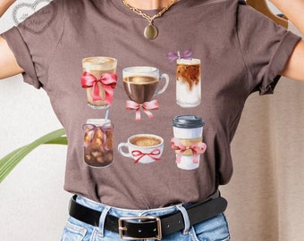 xícara de café? xícara de arco! camiseta | arcos | amante de café | coisas femininas | era da menina suave | primavera menina macia | verão menina suave | cafeína