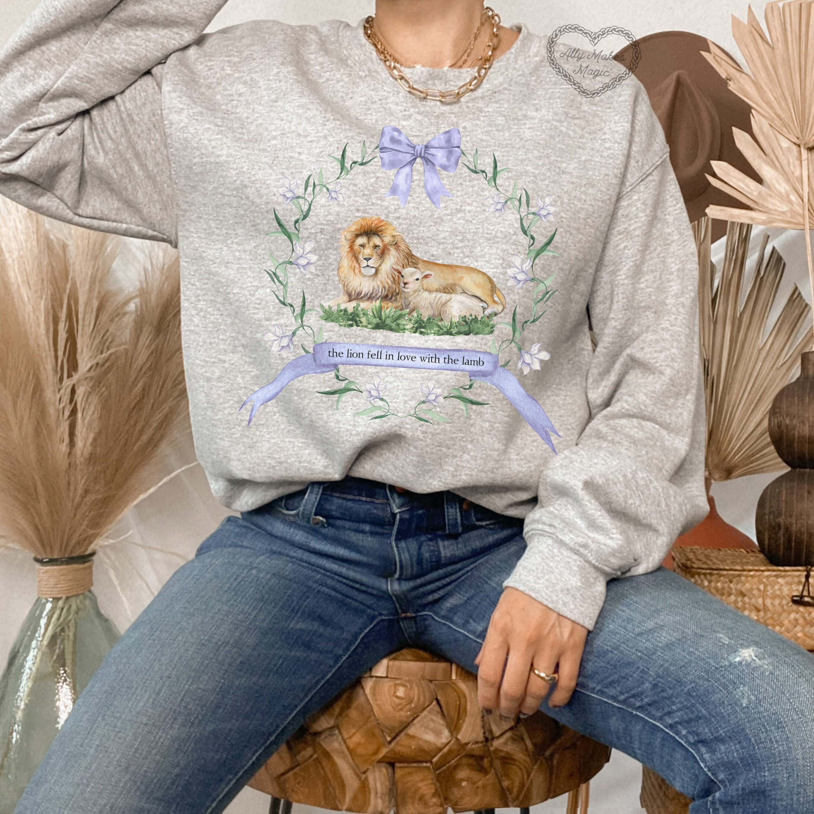 Lion and Lamb Crewneck Vampire Romance | What a Stupid Lamb | Sick