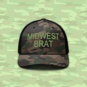 midwest brat trucker hat | princess hat | camo hat | mesh trucker hat | princess is brat | brat summer