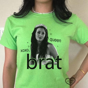 xoxo, queen brat crop baby tee | gossip | go piss girl | gossip squirrel | funny gossip shirt | queen b | upper east side