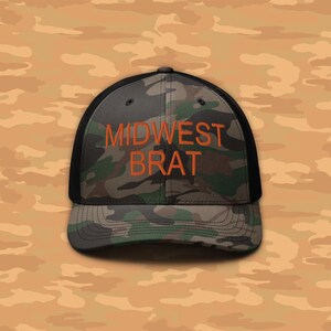 midwest brat trucker hat | princess hat | camo hat | mesh trucker hat | princess is brat | brat summer