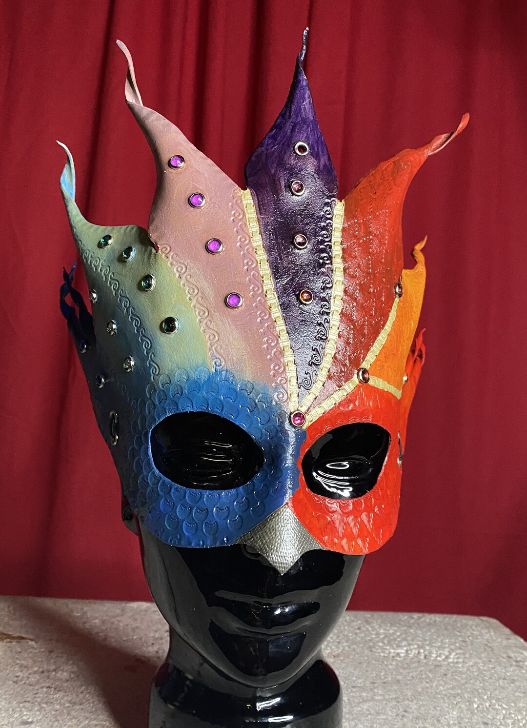 Leather Costume Mask Festival Renaissance Masquerade Etsy