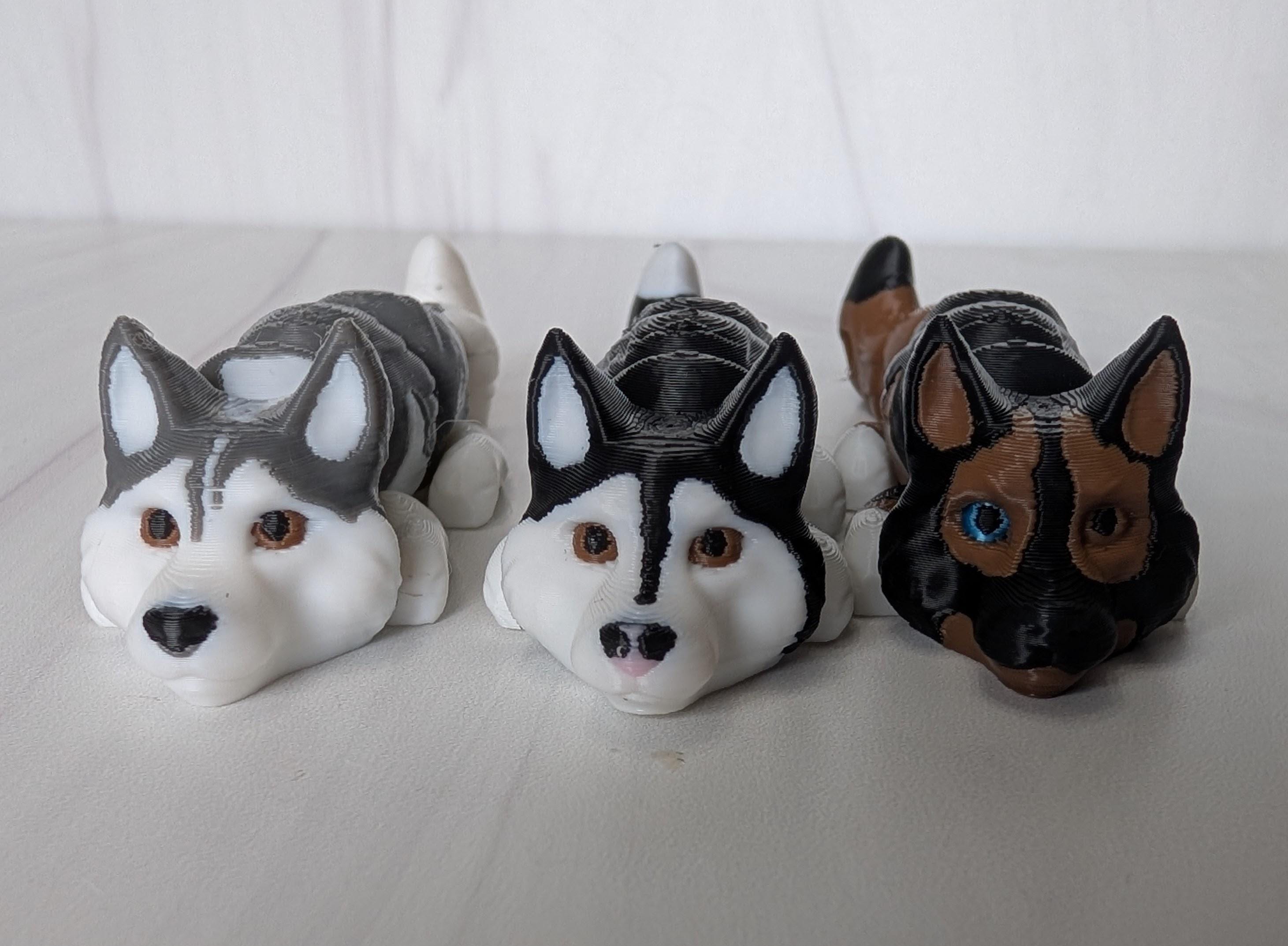 Set of 3d Printed Siberian Husky | Gone to the Snow Dogs