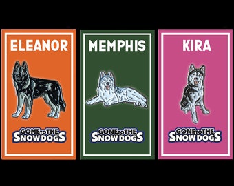 Siberian Husky Enamel Pin Set Gone to the Snow Dogs Pins of Memphis, Kira, and Eleanor!