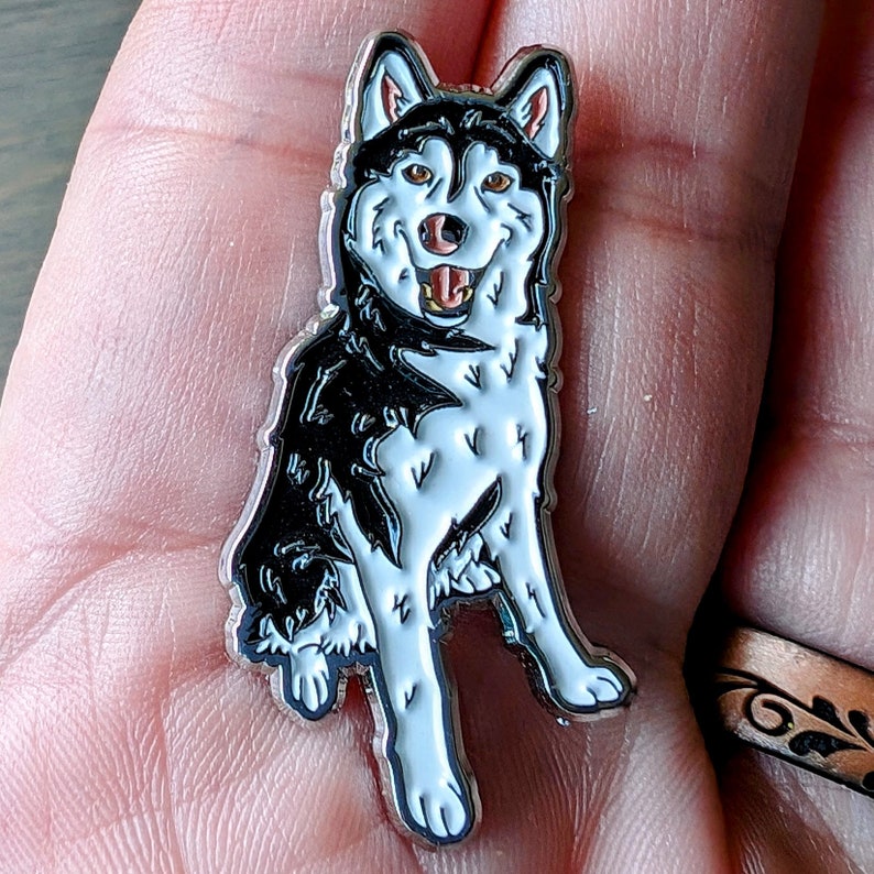 Siberian Husky Enamel Pin Set Gone to the Snow Dogs Pins of Memphis, Kira, and Eleanor image 4