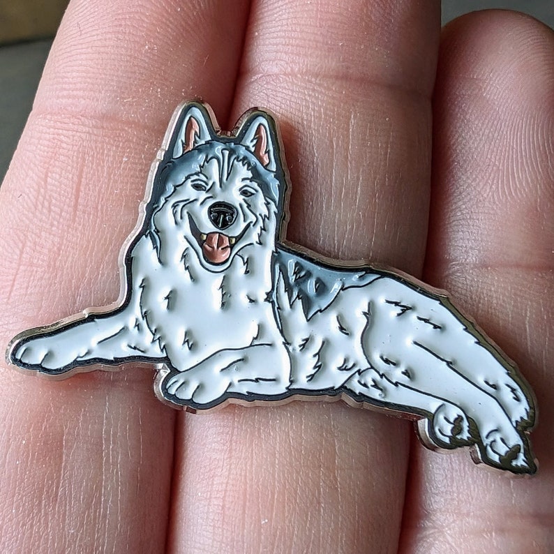 Siberian Husky Enamel Pin Set Gone to the Snow Dogs Pins of Memphis, Kira, and Eleanor image 2