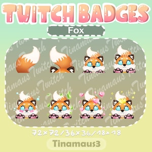 FOX SUB-BADGES | Twitch Sub Badges | Cute Fox