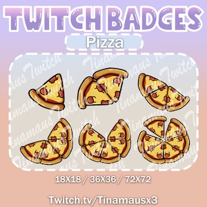Twitch SUB Badges | Pizza | Pack of 6