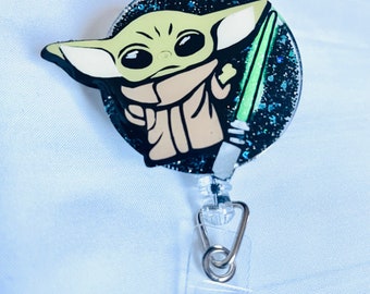 Sana Sana Baby Yoda Badge Reel Star Wars ID Holder 