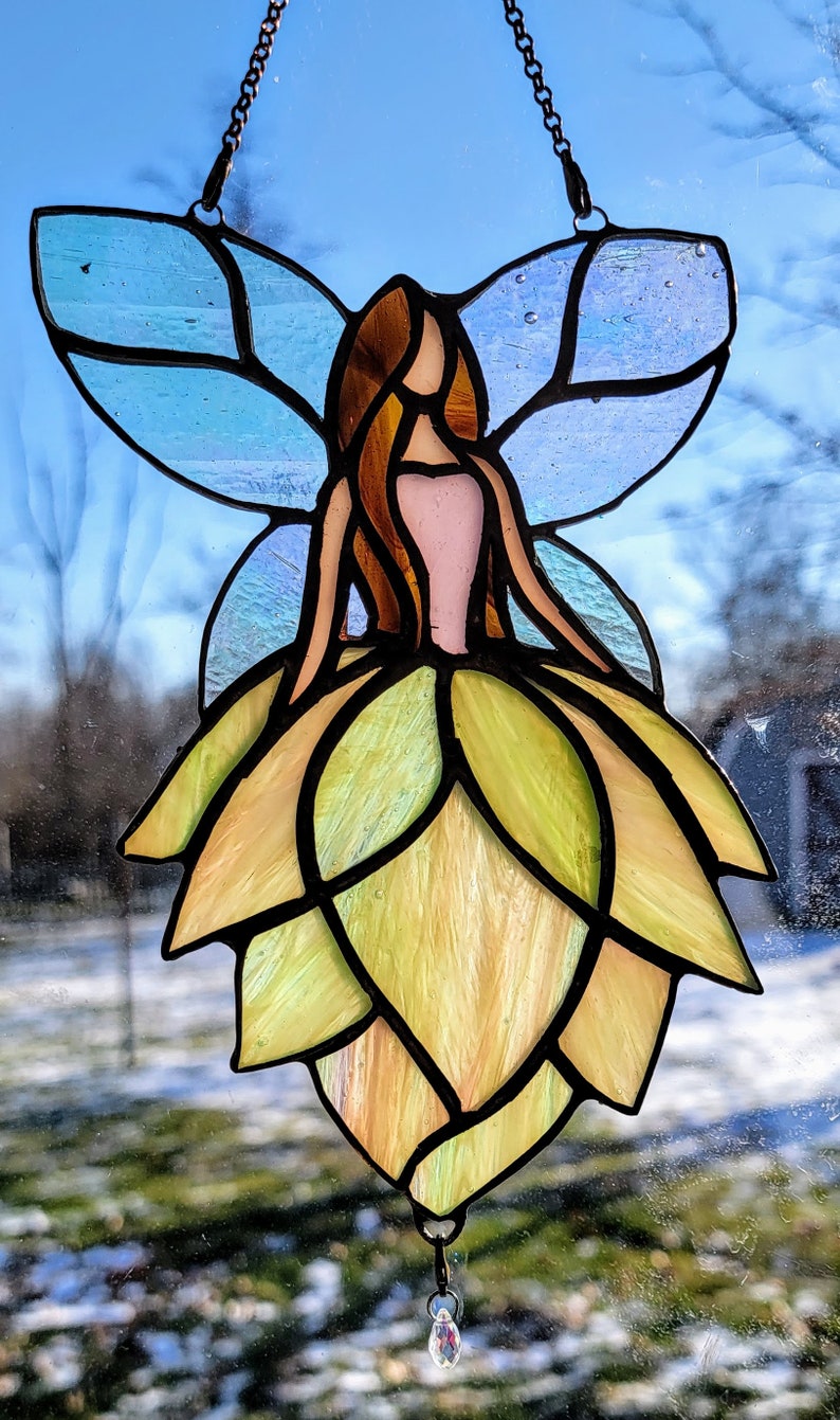 Artichoke Fairy Stained Glass Suncatcher Etsy