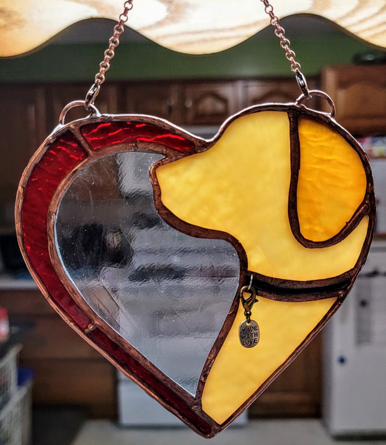 Stained Glass Dog Silhouette Suncatcher Etsy