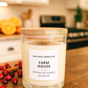 Farm House | Soy Candle | 14 oz | Container Candle | Double Wick | Home Decor | Fall Decor | Fall Candles | Paraben free